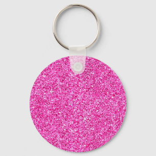 Pink Glitter Look Elegant Blank Custom Template Keychain