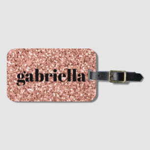 Pink Glitter Luggage Tag