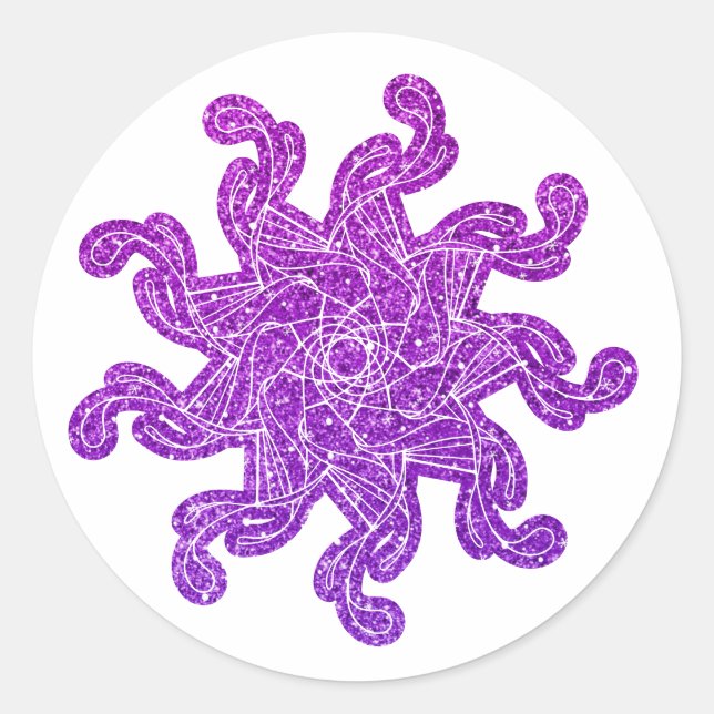Pink Glitter Mandala Stickers (Front)