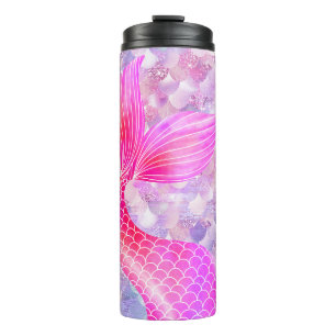 Pink Glitter Mermaid Tail  Thermal Tumbler
