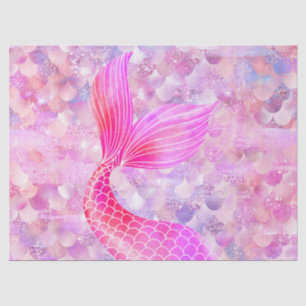 Pink Glitter Mermaid Tail  Tissue Paper