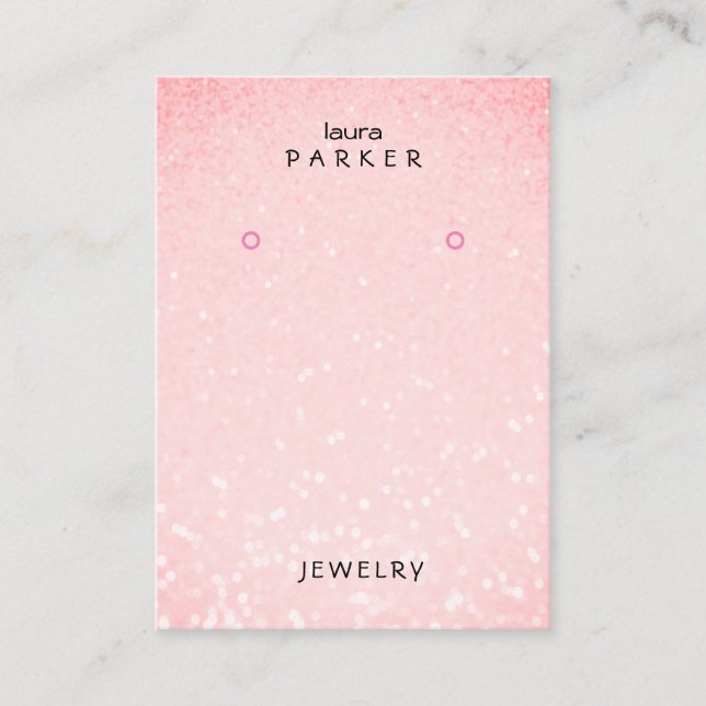  Pink Glitter  Minimal Earring Designer Display  Business Card (Front)