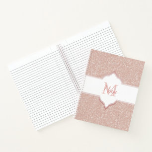 Pink Glitter Monogram Notebook