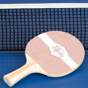Pink Glitter Monogram Ping Pong Paddle
