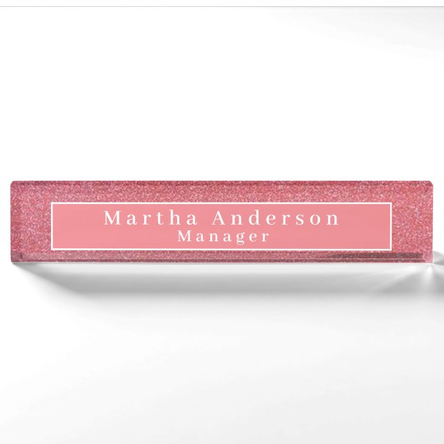 Pink Glitter Nameplate (Front)