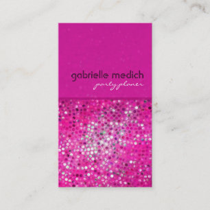 Pink Glitter Party Planner Business Card
