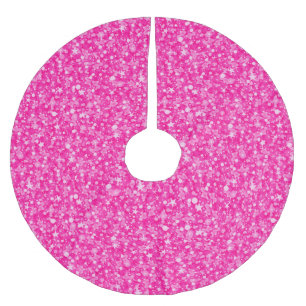 Pink Glitter Pattern Brushed Polyester Tree Skirt