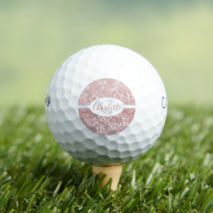 Pink Glitter Personalize Golf Balls