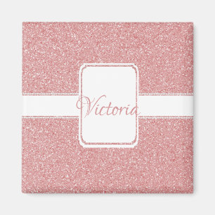 Pink Glitter Personalize Magnet