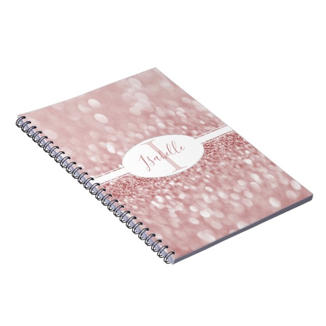 Pink Glitter Personalize Notebook (Right Side)
