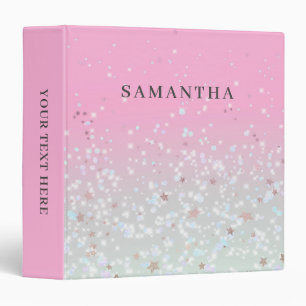 Pink Glitter Personalized Binder