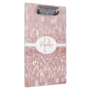 Pink Glitter Personalized Clipboard