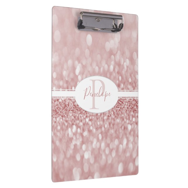 Pink Glitter Personalized Clipboard (Right)