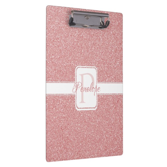 Pink Glitter Personalized Clipboard (Right)