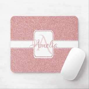 Pink Glitter Personalized Mouse Pad