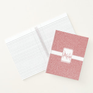 Pink Glitter Personalized Notebook