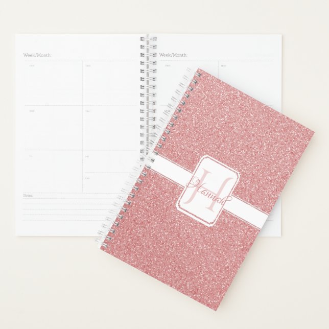 Pink Glitter Personalized Planner (Display)