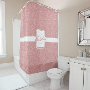 Pink Glitter Personalized Shower Curtain