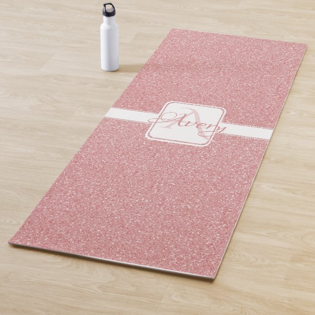 Pink Glitter Personalized Yoga Mat (In Situ)