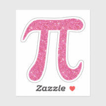 Pink glitter pi symbol stickers