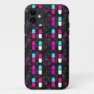 pink glitter pills iPhone 11 case