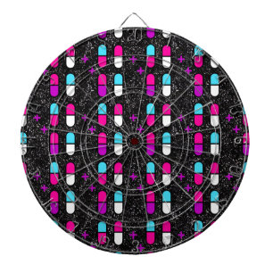 pink glitter pills dartboard