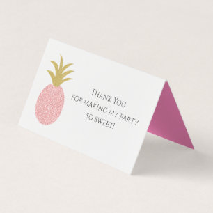 Pink Glitter Pineapple Goody Bag Treat Bag Topper