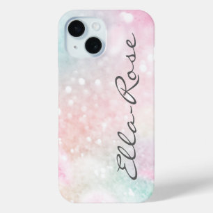 Pink Glitter Pretty Bokeh Pattern iPhone 15 Case