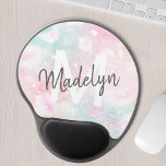 Pink Glitter Pretty Bokeh Pattern Gel Mouse Pad<br><div class="desc">Easily personalize this pretty pink bokeh glitter pattern with your custom name and/or monogram.</div>