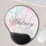 Pink Glitter Pretty Bokeh Pattern Gel Mouse Pad<br><div class="desc">Easily personalize this pretty pink bokeh glitter pattern with your custom name and/or monogram.</div>