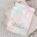 Pink Glitter Pretty Bokeh Pattern iPad Air Cover<br><div class="desc">Easily personalize this pretty pink bokeh glitter pattern with your custom name and/or monogram.</div>