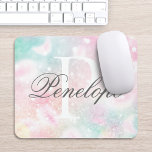Pink Glitter Pretty Bokeh Pattern Mouse Pad<br><div class="desc">Easily personalize this pretty pink bokeh glitter pattern with your custom name and/or monogram.</div>