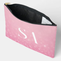 Pink Glitter Print Cut Sew Bag with Initials