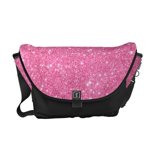 Pink Glitter Ready Set Go Messenger Bag