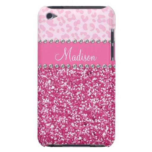 Pink Glitter Rhinestone Leopard BLING Case iPod Touch Case-Mate Case ...