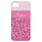 Pink Glitter Rhinestone Leopard BLING Case