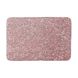 Pink Glitter Rose Gold Blush Glam Sparkle Bath Mat