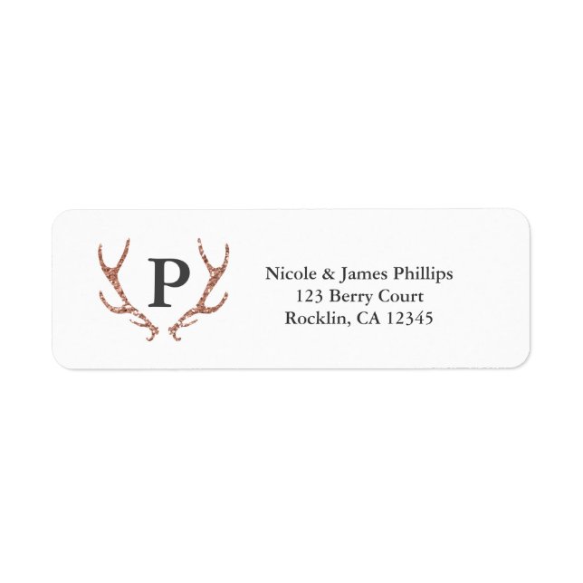 Pink Glitter Rustic Deer Antlers Glam Invitation (Front)