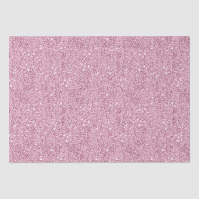Pink Glitter Sequin Decoration Christmas Tissue Paper (Front)