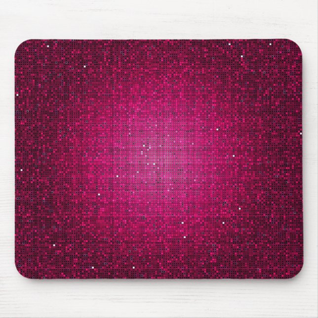 Pink Glitter Sequin Disco Personalized Mousepad (Front)