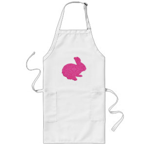 Pink Glitter Silhouette Easter Bunny Apron