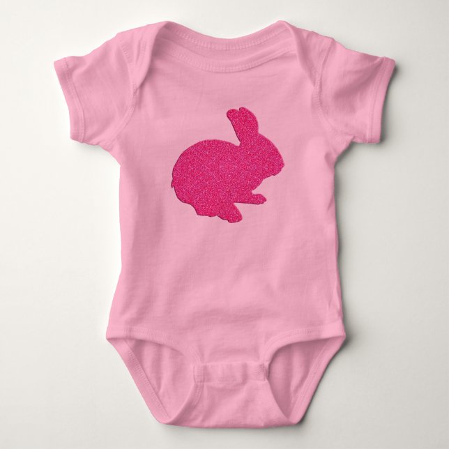 Pink Glitter Silhouette Easter Bunny Creeper (Front)