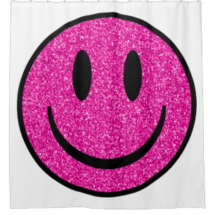 Pink Glitter Smile Face