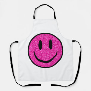 Pink Glitter Smile Face Apron