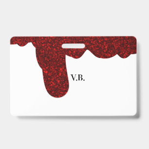 Pink glitter sparkle art design add name text  badge