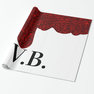Pink glitter sparkle art design add name text  wrapping paper