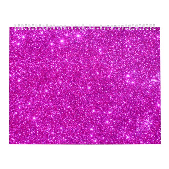 Pink Glitter Sparkle Customizable Design Calendar (Cover)