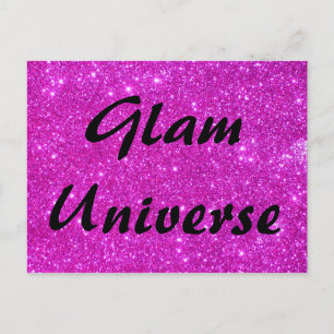 Pink Glitter Sparkle Customizable Design Postcard