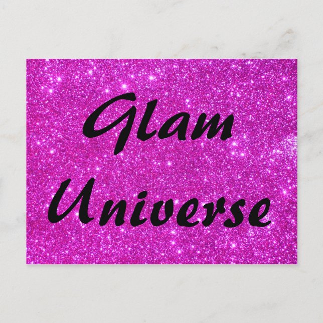 Pink Glitter Sparkle Customizable Design Postcard (Front)