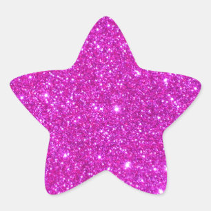 Pink Glitter Sparkle Customizable Design Star Sticker